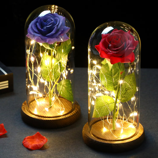 2023 Led Enchanted Galaxy Rose Eternal 24k Gold Foil Flower With Fairy